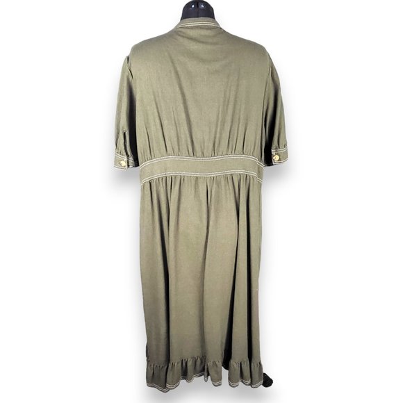 WHO WHAT WEAR Linen Blend Button Front Dress 2XL - Picture 3 of 5